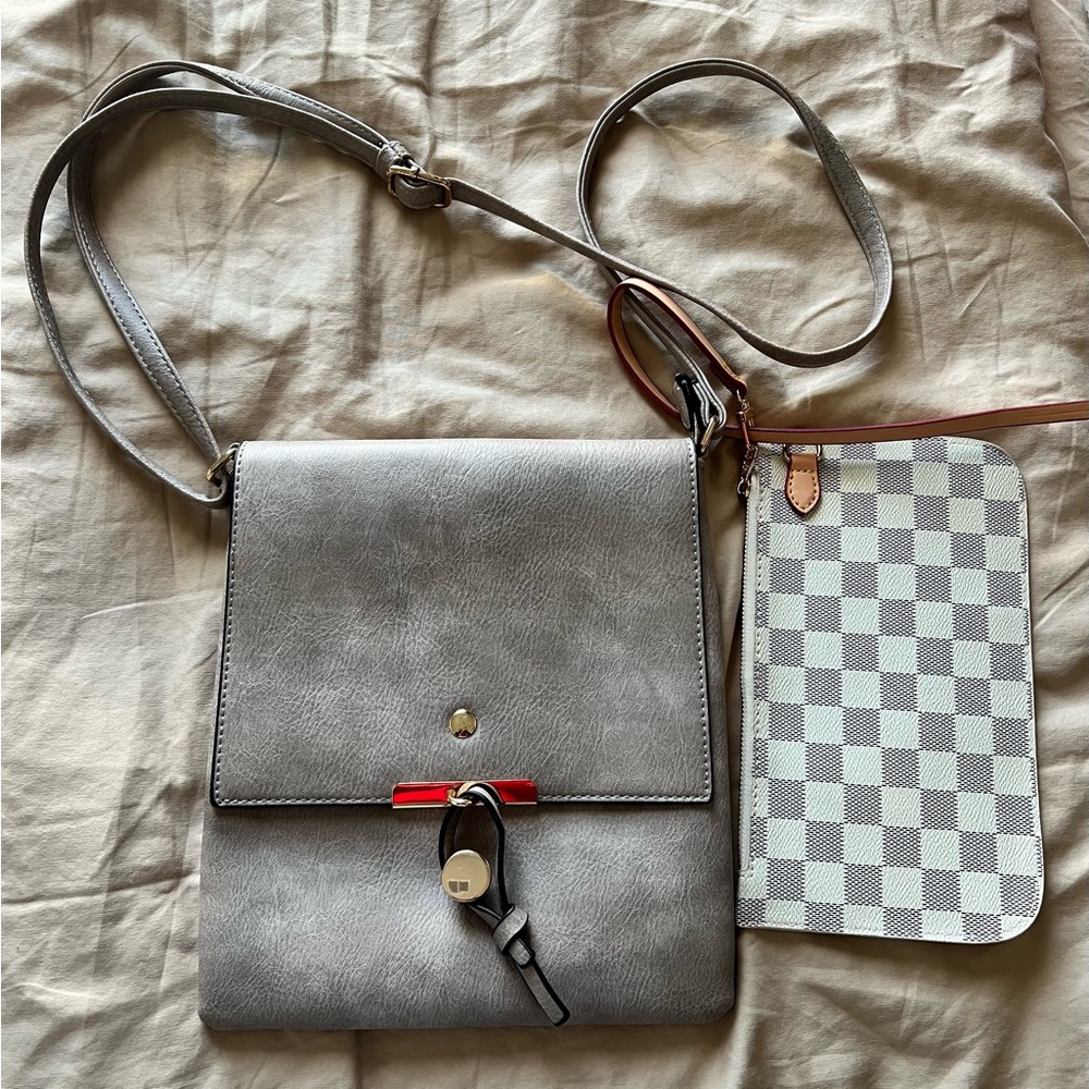 Elegant Gray Louis Vuitton Crossbody Bag